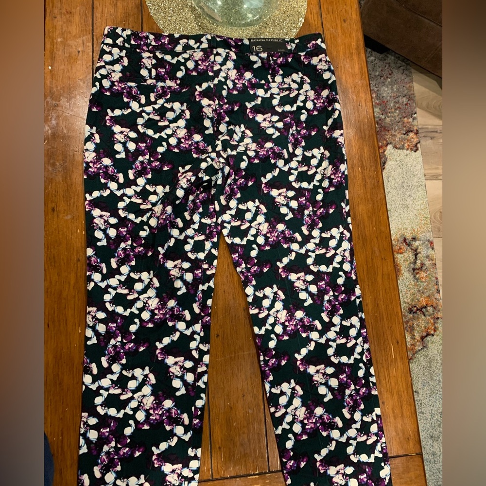 NWT Banana Republic Sloan Floral Ankle Pants In Size 16